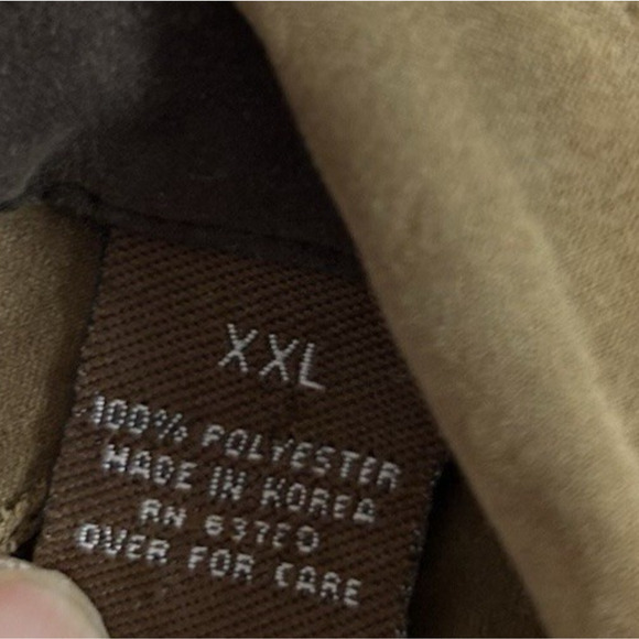 Clearwater Outfitters Mens XXL Faux Suede Button Down Shirt Beige Long Sleeve 2X - Picture 5 of 9